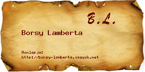 Borsy Lamberta névjegykártya